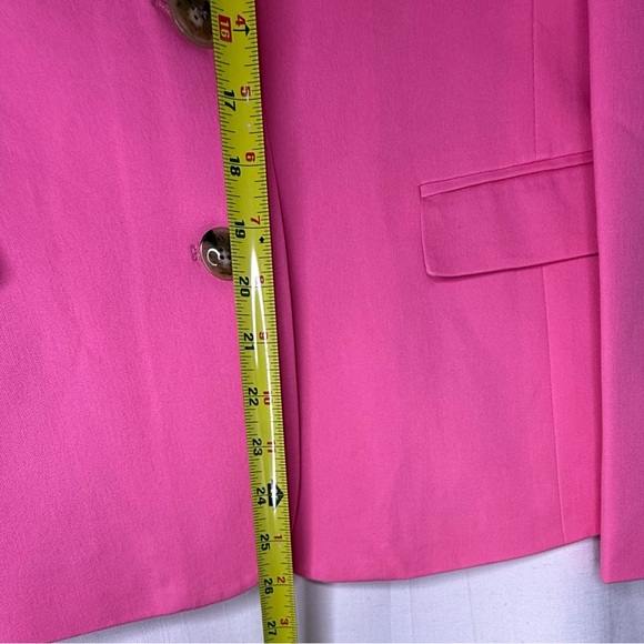 J. Crew SMALL Bright Pink Cotton Two-Button Women's Blazer with Satin Liner - Picture 10 of 12
